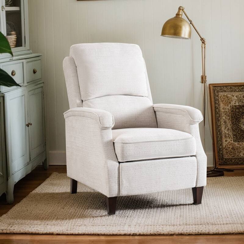 Push-Back Upholstered Recliner with Thickened Seat Cushion Backrest