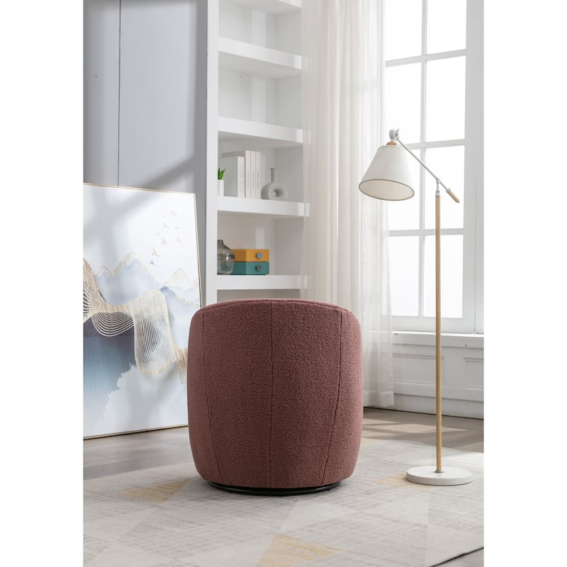 25.6" Swivel Barrel Chair with Black Coating