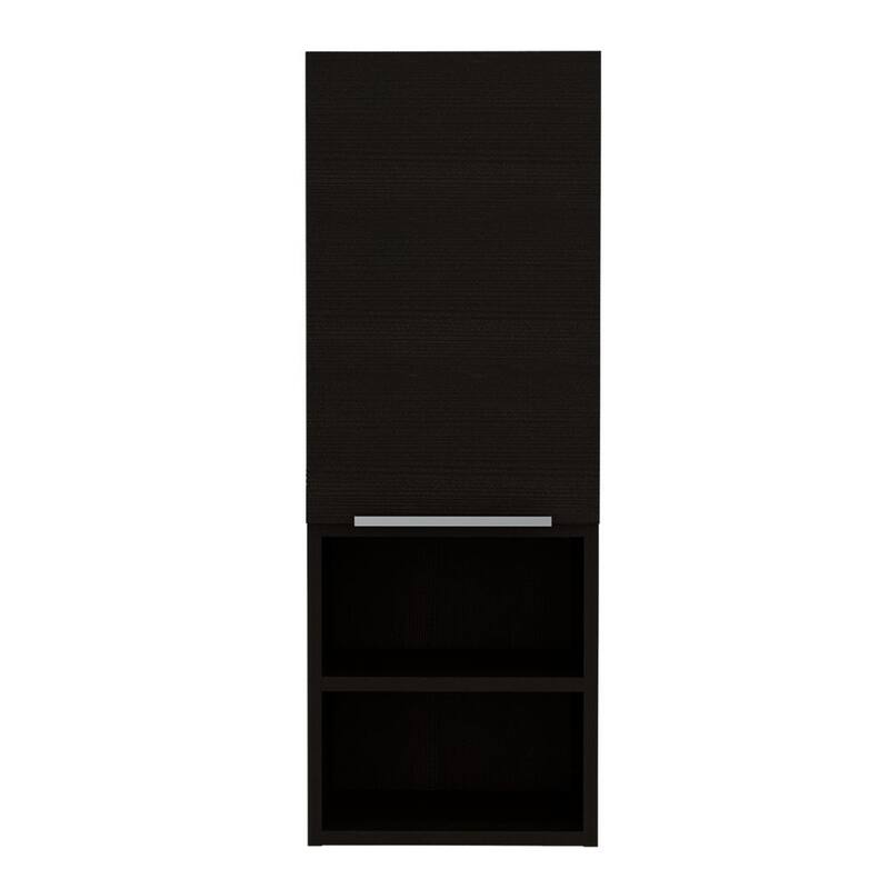 TUHOME Concord 2-Piece Bathroom Set with Linen Cabinet and Medicine Cabinet, Black