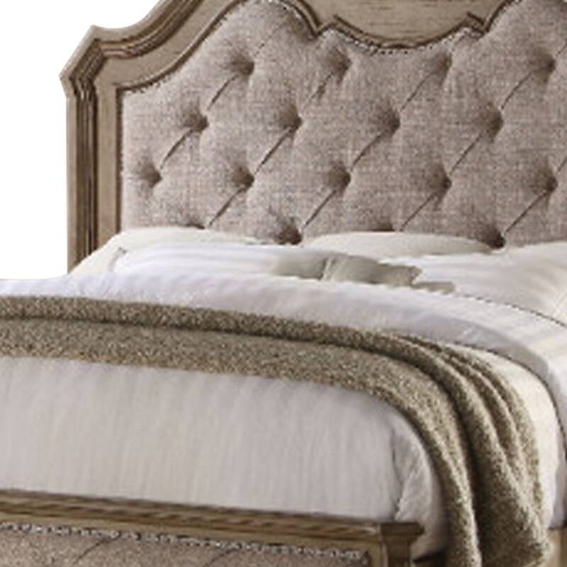 Sophisticated Contemporary Style Queen Size Bed, Brown