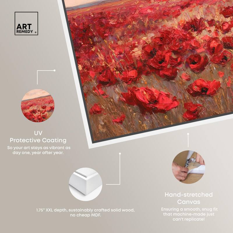 Sea of Red Poppies I Canvas by Art Remedy