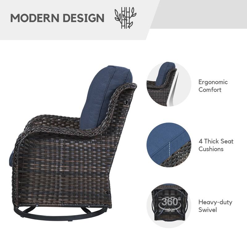 Gymojoy Outdoor Sofa with Swivel Chair Corner Sofa Table