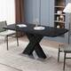 Option Black marble veneer + Black X-shaped table legs