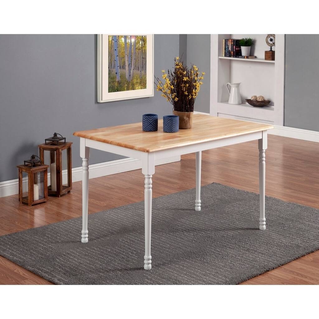 Charlaine Natural and White Rectangle Dining Table