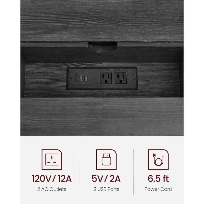 Charging Console Table with Outlets and USB Narrow Entryway Table for Hallway or Living Room