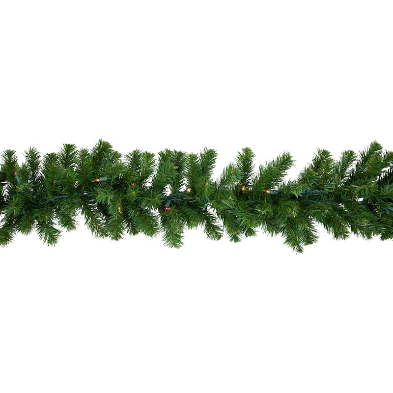 9' x 10" Pre-Lit Oak Creek Pine Artificial Christmas Garland - Multi Lights