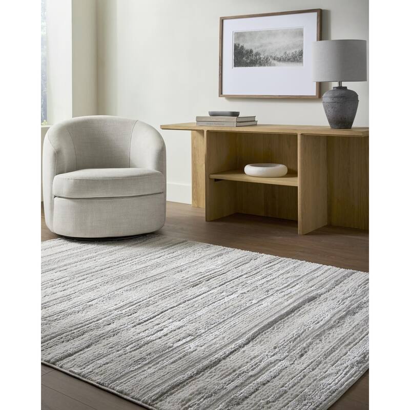 Livabliss Wolly Modern Area Rug - Grey/Ivory - 7'10" x 10'