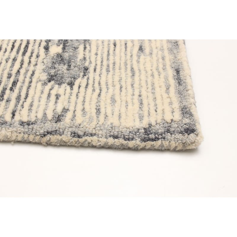 ECARPETGALLERY Hand Tufted Timeless Cream Wool Rug - 5'1 x 7'11