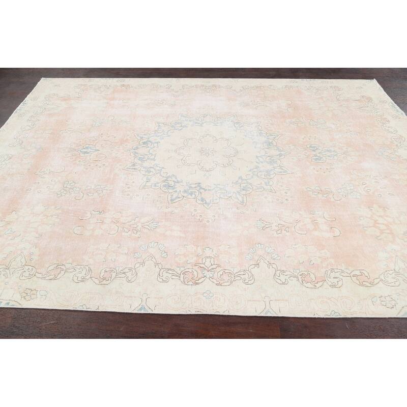 Muted Floral Kerman Persian Area Rug Wool Handmade Dining Room Carpet - 6'6" x 9'1"