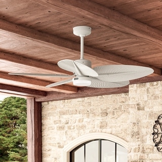 Hunter 52" Tropic View Outdoor Ceiling Fan with LED Light and Wall Control - Coastal - Damp-Rated!