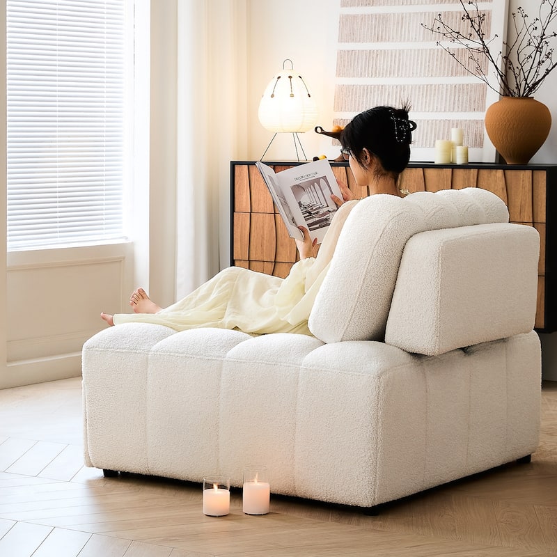 JASIWAY Chenille Pull-Out Single Sofa Bed