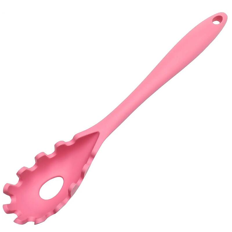 Chef Craft 11.5" Premium Heat Resistant Silicone Spaghetti Server / Pasta Fork - Pink