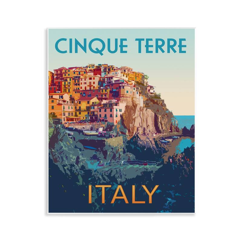 Stupell Italian Coast Cityscape Wall Plaque Art Design By Victoria Barnes - 11 x 14