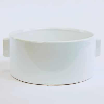 White Oval Shaped Planter