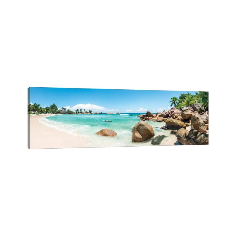iCanvas "Panoramic View Of A Tropical Beach On The Island Of Praslin, Seychelles" by Jan Becke Canvas Print