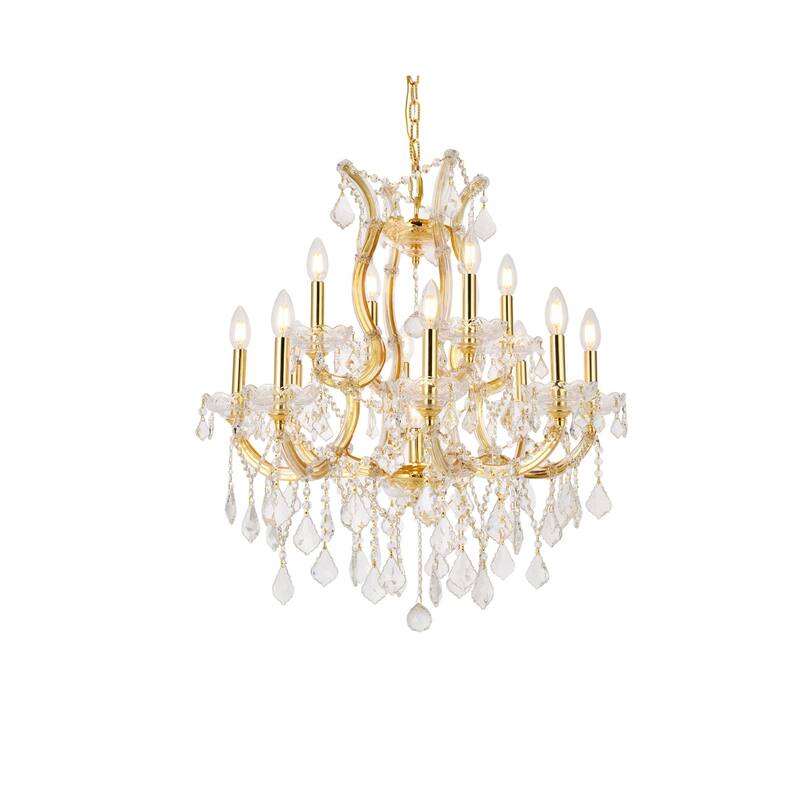 Fleur Illumination Collection Chandelier D:27in H:26in Lt:13 Gold Finish