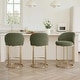 preview thumbnail 53 of 51, Spruce & Spring Chloe Upholstered Swivel Counter Bar Stool with Metal Frame and Arched Back Set of 3 - Moss Green-Bronze Frame