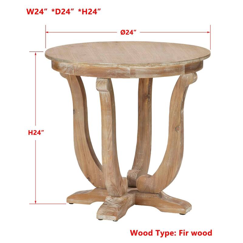 Tinley Fir Wood End Table, Natural