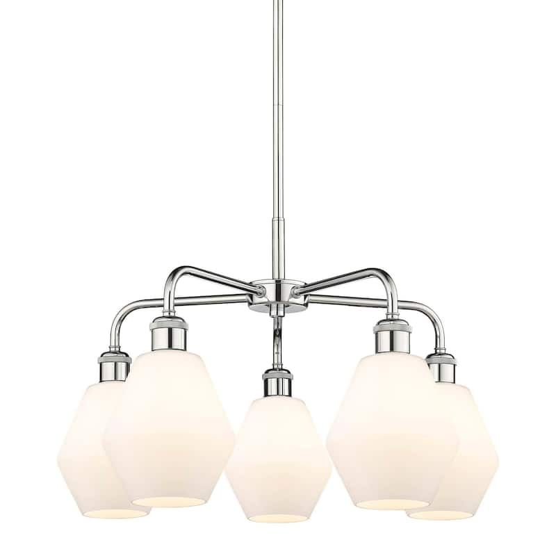 Innovations Lighting 516-5CR-16-24 Cindyrella Chandelier Cindyrella 5 - Polished Chrome / Cased Matte White