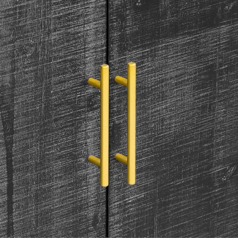 Retro Minimalist Curved Sideboard with Gold Handles and Adjustable Dividers