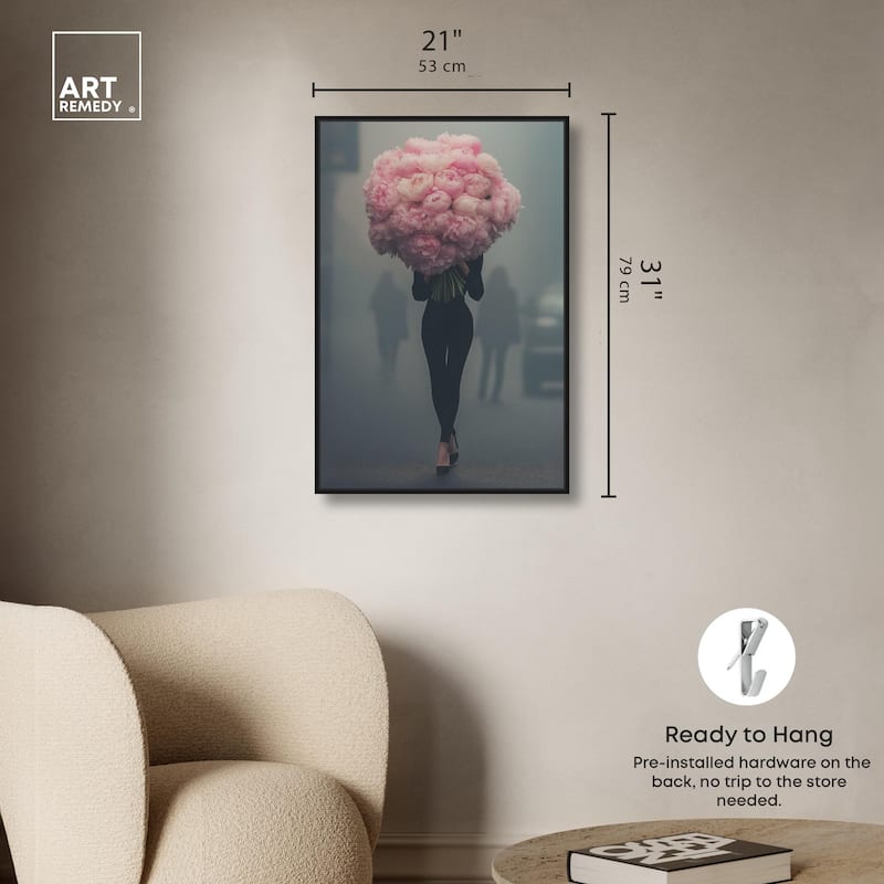 Peony Bouquet Canvas by Art Remedy