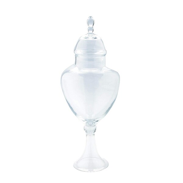 20" Clear Glass Apothecary Jar Tabletop Decor - N/A