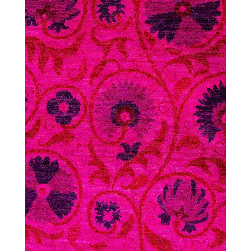 Overdyed, One-of-a-Kind Hand-Knotted Area Rug - Pink - 9' 2" x 12' 7"