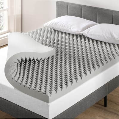4 Inch Egg Crate Memory Foam Topper with Bamboo Charcoal Infusion