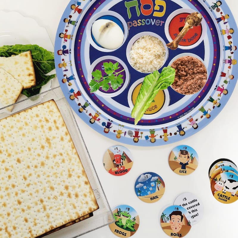 9" Multi-Color Childs Melamine Passover Seder Plate