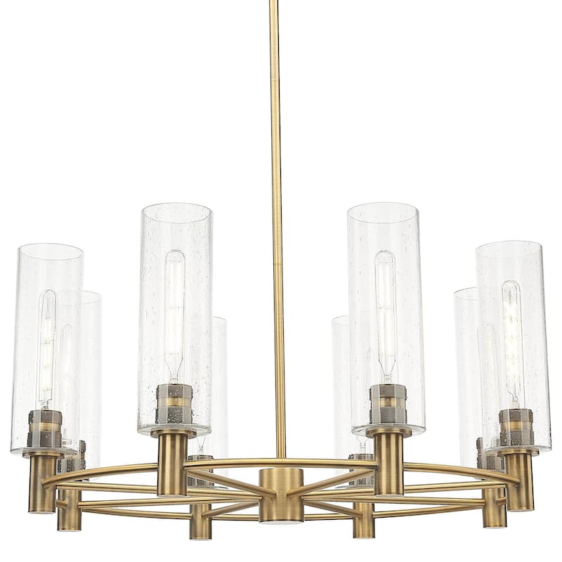 Innovations Lighting 434-8CR-15-32 Crown Point Chandelier Crown Point - Brushed Brass / Seedy