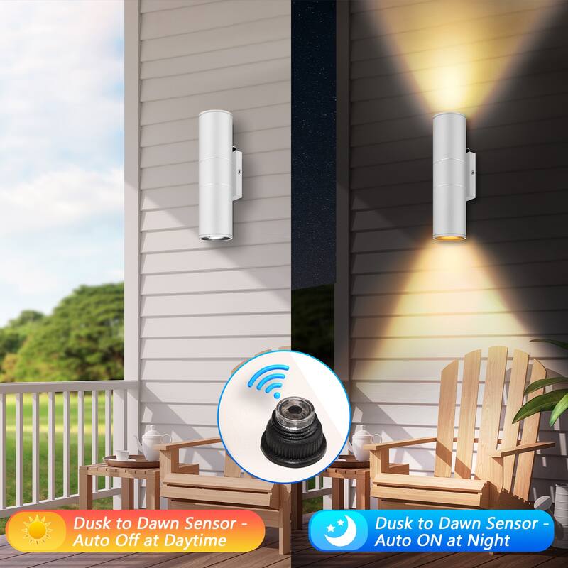 Dusk to Dawn Outdoor Lighting Sensor Wall Lights, IP65 Waterproof Aluminum for Porch Patio etc