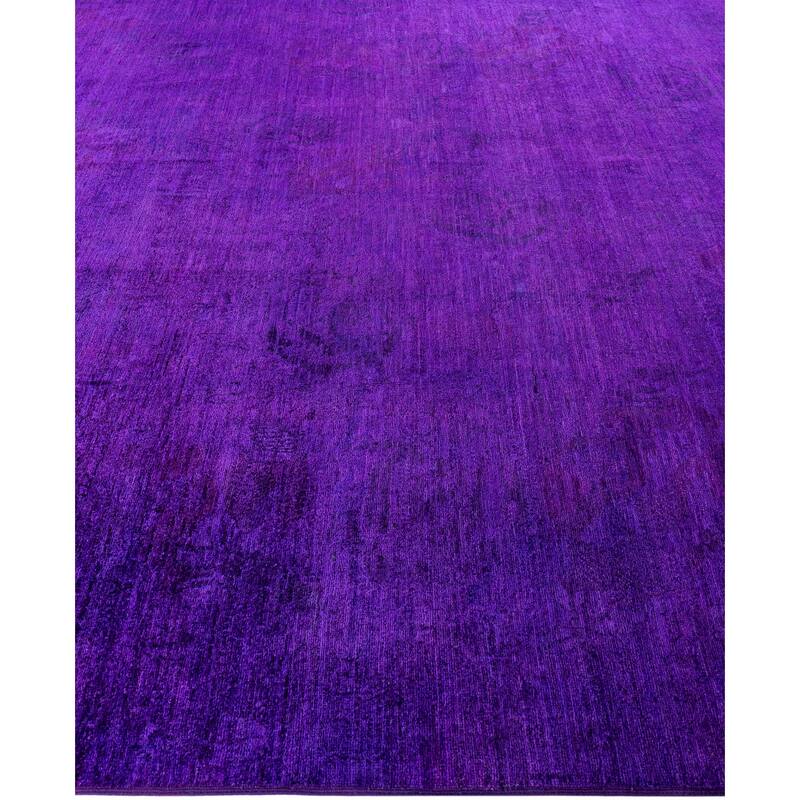 Overdyed One-of-a-Kind Hand-Knotted Area Rug - Purple - 8' 10" x 11' 10"