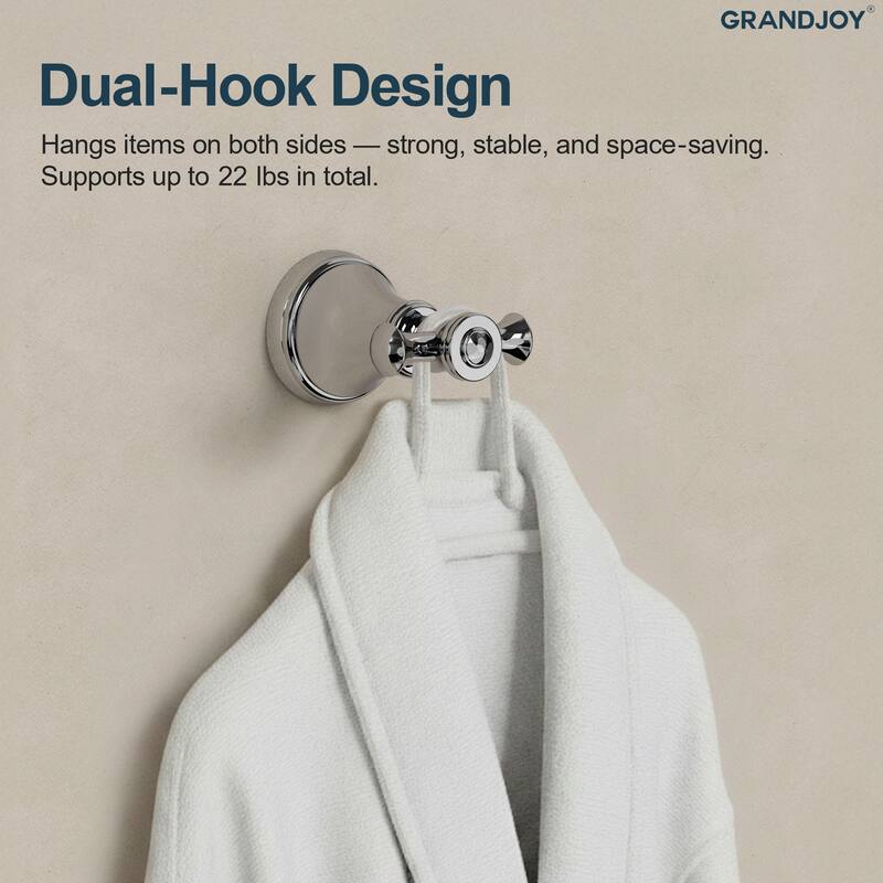 GRANDJOY 4-Piece Bathroom Hardware Set with 23-Inch Single Towel Bar and Shelf Toilet Paper Holder