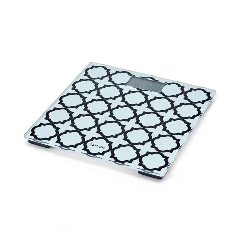 Taylor Digital Bath Scale with Black and White Lattice Design