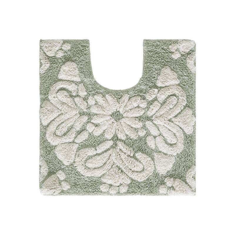 Better Trends 100% Cotton Soft & Super Absorbent Bathroom Rugs - Medallion Collection Non-Skid Latex Machine Washable Bath Mats