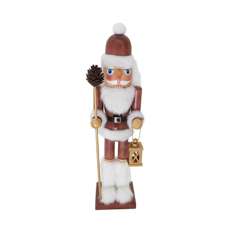 Traditional Nutcracker Figurine, Holiday Décor - Santa with Pinecone - 15"