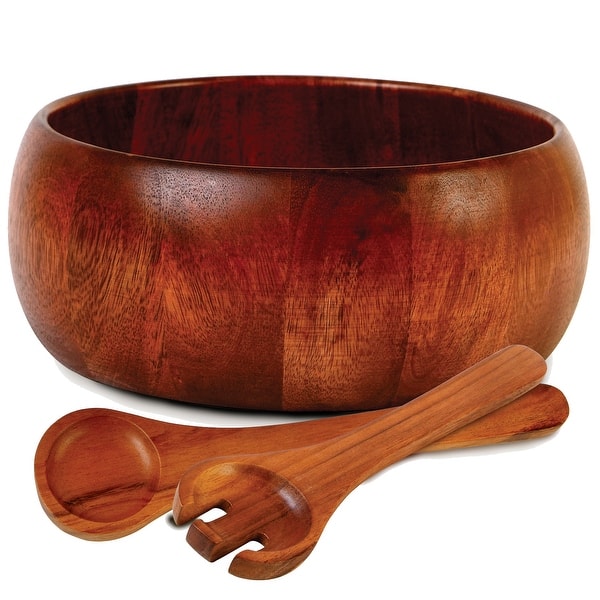 slide 2 of 6, 3 Piece Salad Set Brown