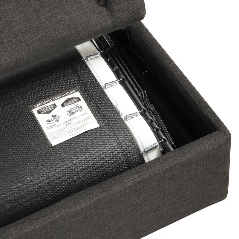 Roomfitters 49.6" Folding Ottoman Sleeper Sofa with Memory Foam Mattress and Tufted Design
