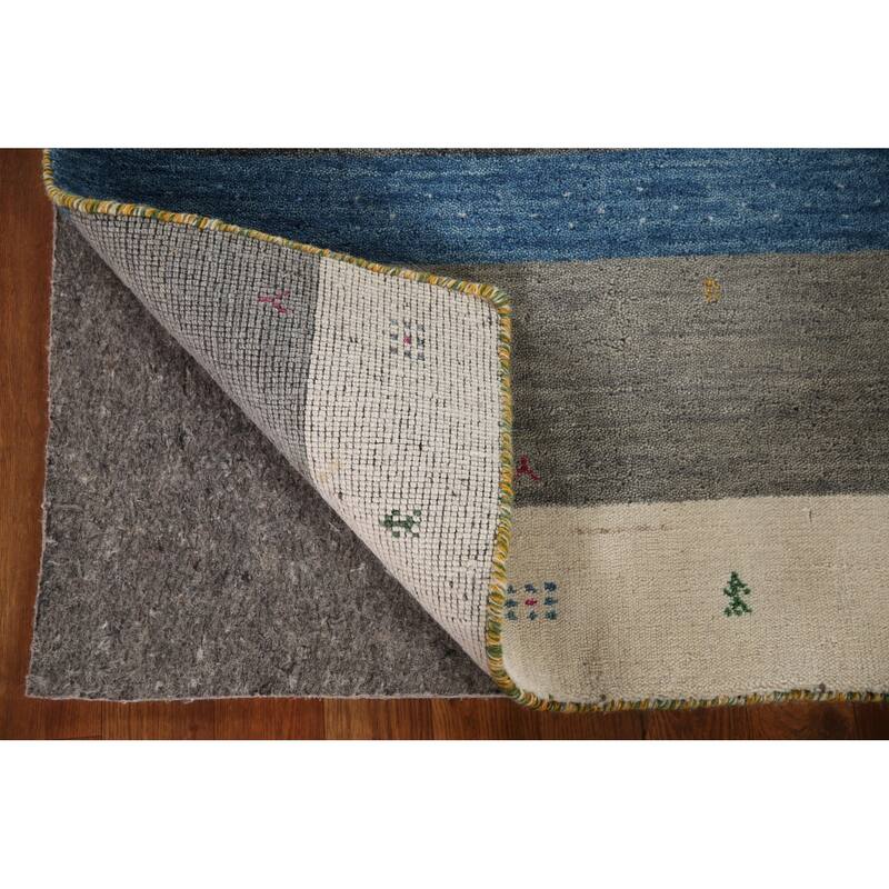 Striped Gabbeh Indian Rug Handmade Wool Carpet - 2'7"x 4'11"