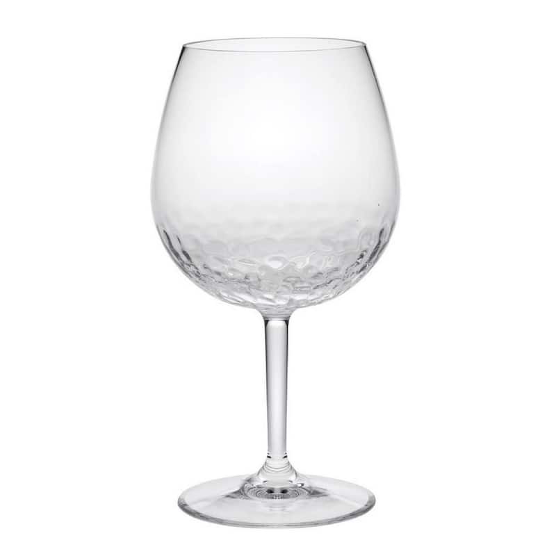 Plastic Wine Glasses Set of 4 (22oz), BPA Free Tritan Hammer Wine Glass Set - Clear