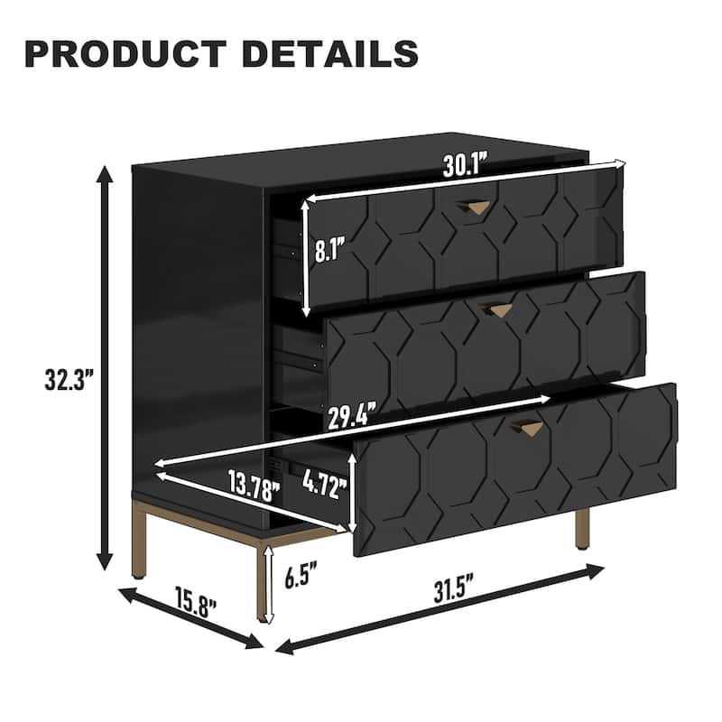 3 drawers cabinet