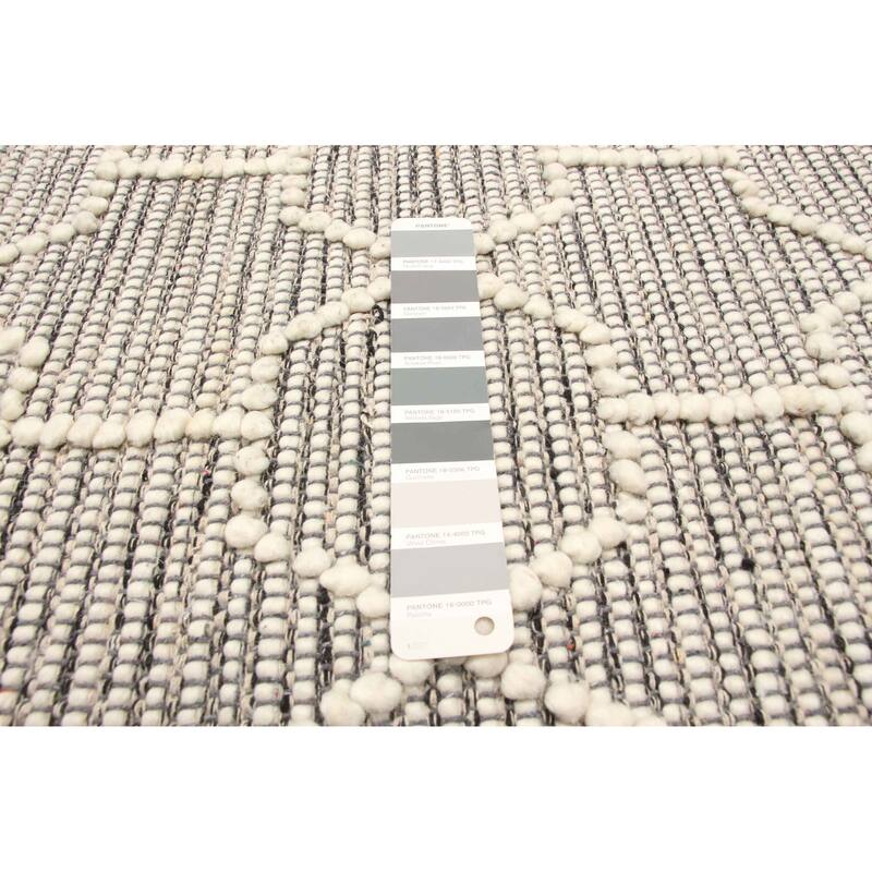 ECARPETGALLERY Braid weave Sienna Grey Wool Rug - 4'11 x 7'8