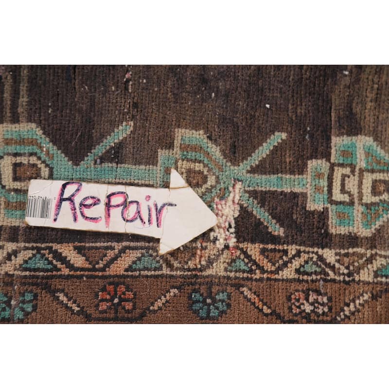 Geometric Ardebil Persian Antique Area Rug Handmade Wool Carpet - 4'8" x 10'4"