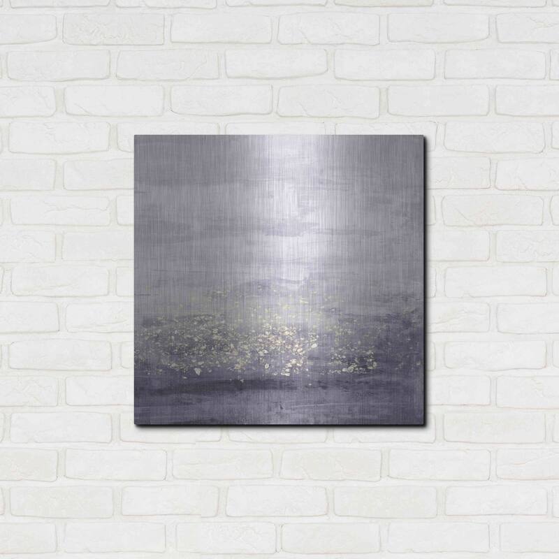 Luxe Metal Art 'Amethyst Glitter I' by Jennifer Goldberger Metal Wall Art