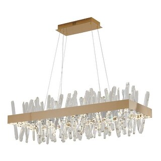 Gold Stainless Steel LED Chandelier With Clear Crystals - Bed Bath ...