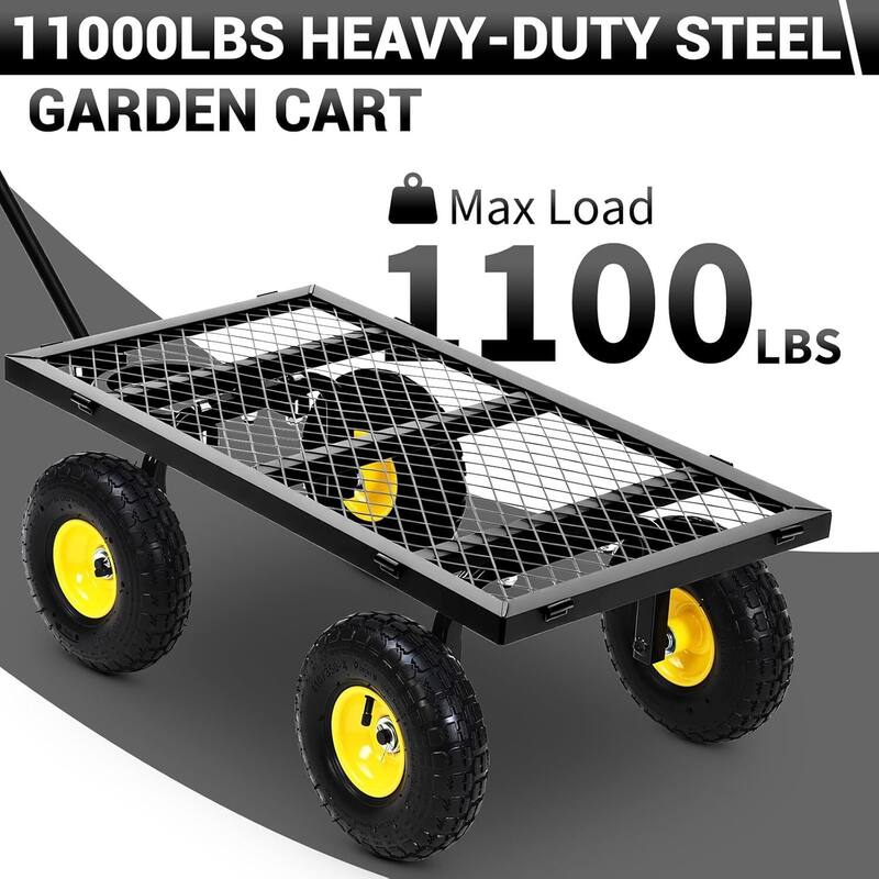1100 Lbs Capacity Garden Wagon Carts on Wheels for Lawn Garden Yard