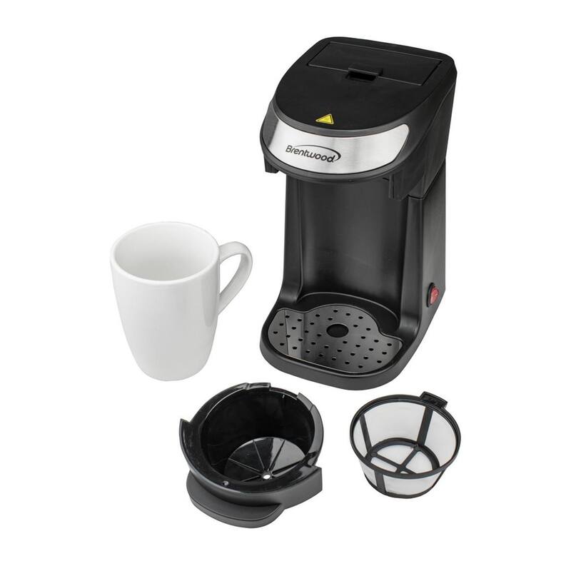 Brentwood Single Serve Coffee Maker in Black with Mug