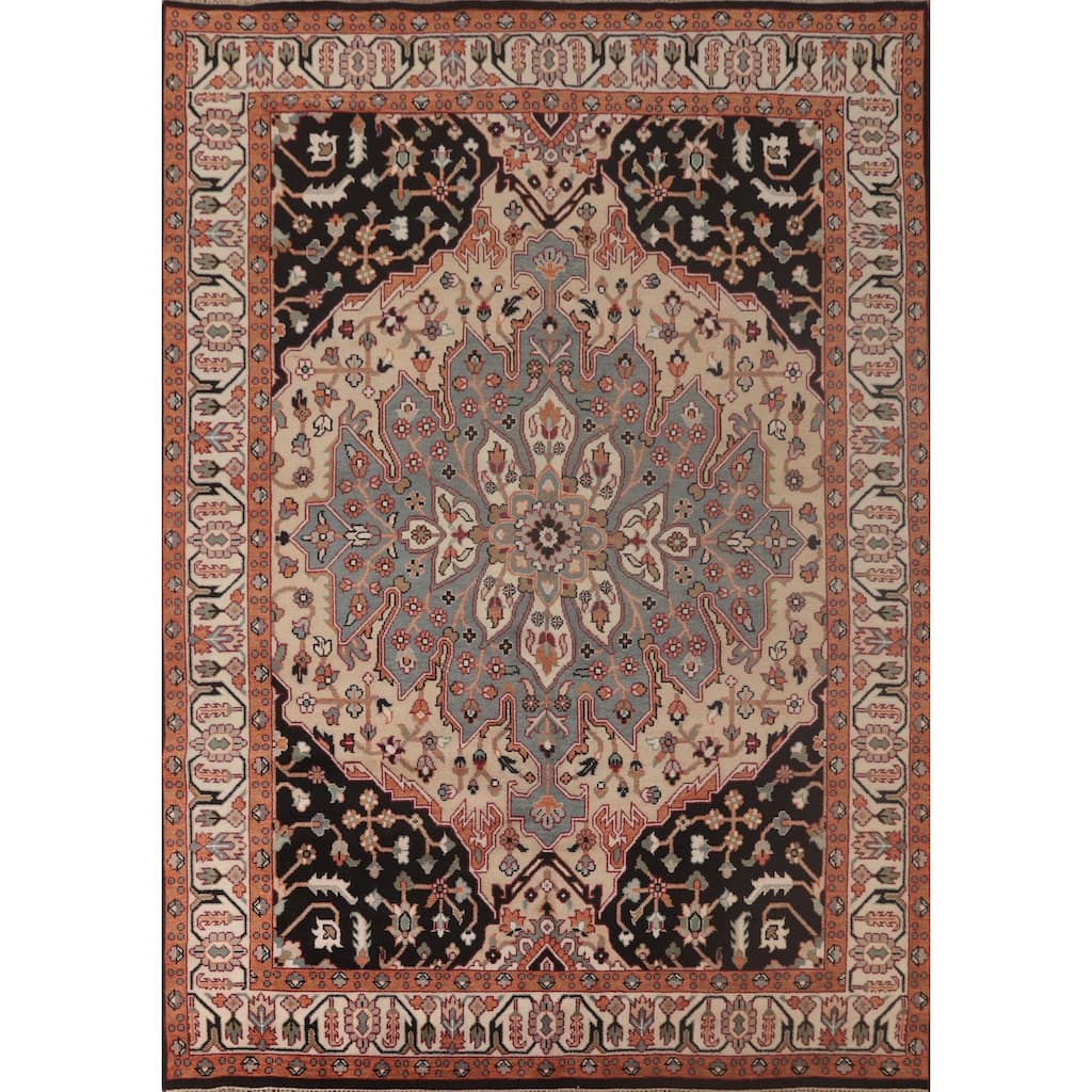 Heriz-Serapi Area Rug Hand-Knotted Bedroom Wool Carpet - 8'10"x 11'9"