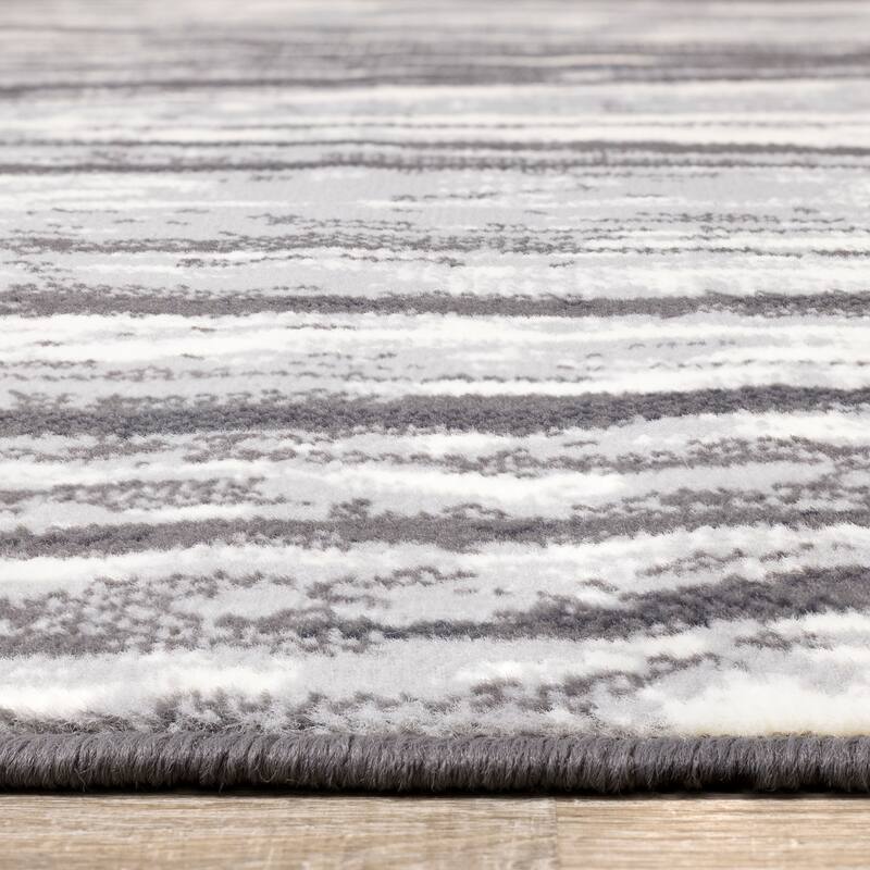Florence Collection - Cream/Grey Modern Contemporary Rug - 4'7" x 6'7"