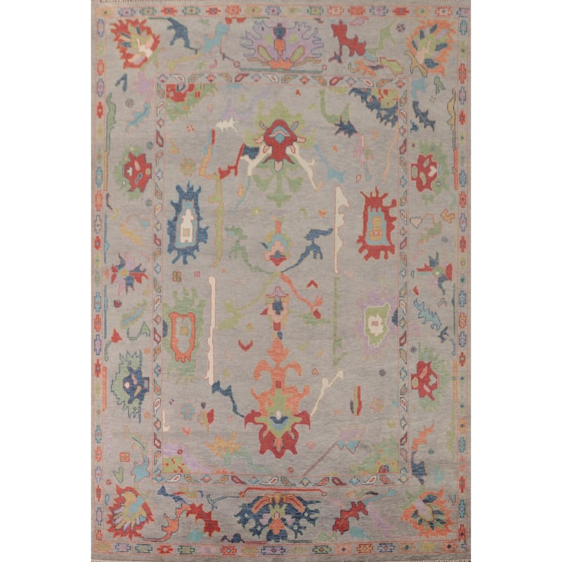 Floral Oushak Oriental Area Rug Handmade Living Room Wool Carpet - 8'9"x 12'3"